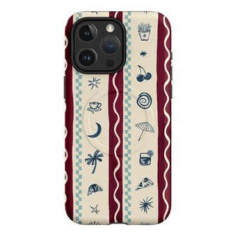 Summer Snacks Burgundy Printed Phone Cases iPhone 15 Pro Max / Armoured MagSafe by Charlie Taylor - The Dairy