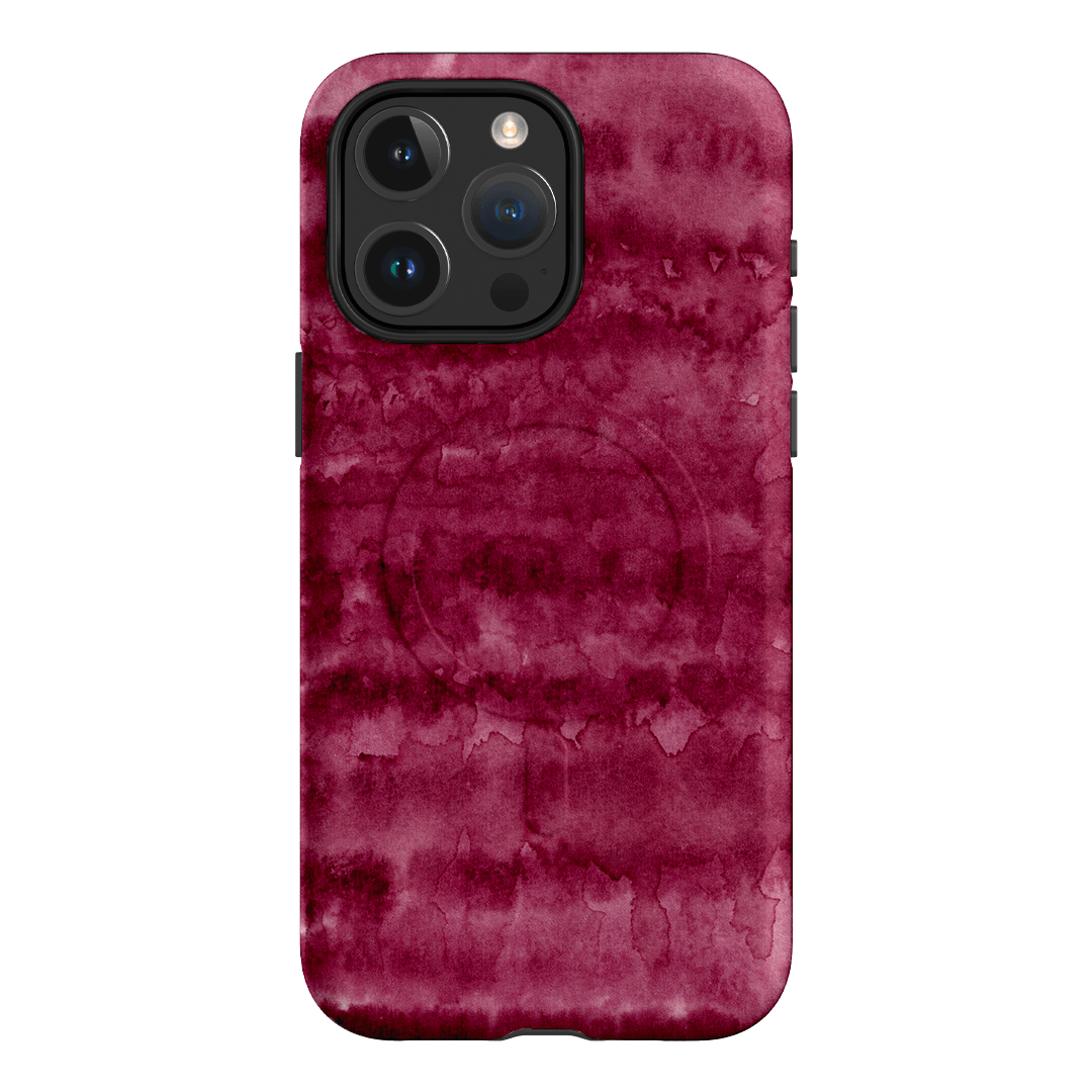 Watercolour Stripes Burgundy Printed Phone Cases iPhone 15 Pro Max / Armoured MagSafe by The Dairy - The Dairy