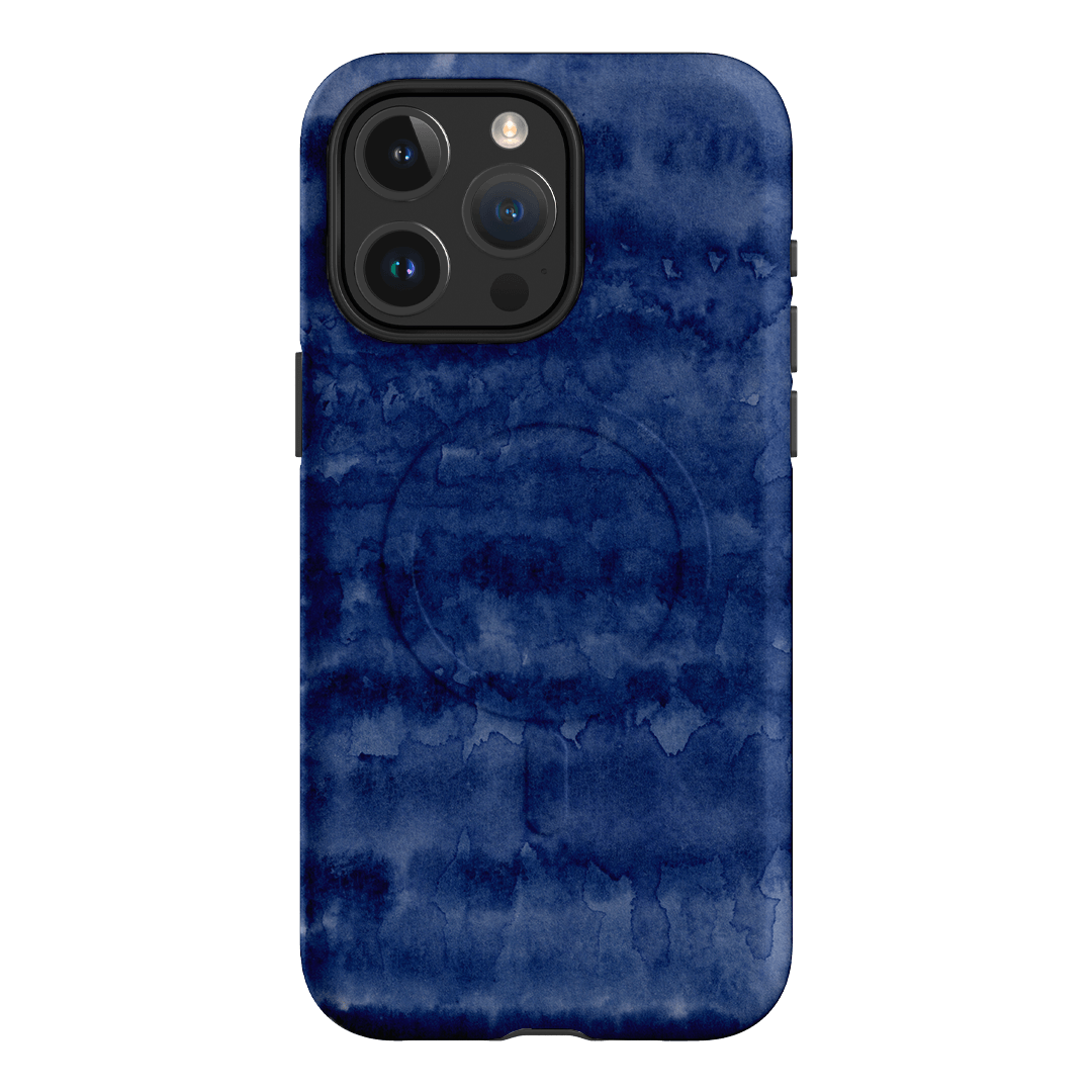 Watercolour Stripes Navy Printed Phone Cases iPhone 15 Pro Max / Armoured MagSafe by The Dairy - The Dairy
