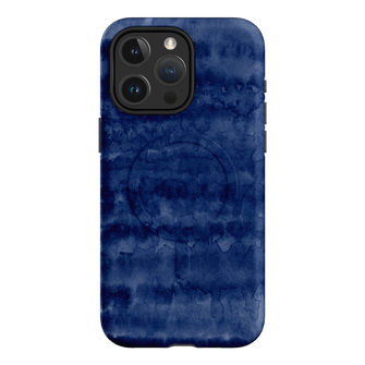 Watercolour Stripes Navy Printed Phone Cases iPhone 15 Pro Max / Armoured MagSafe by The Dairy - The Dairy