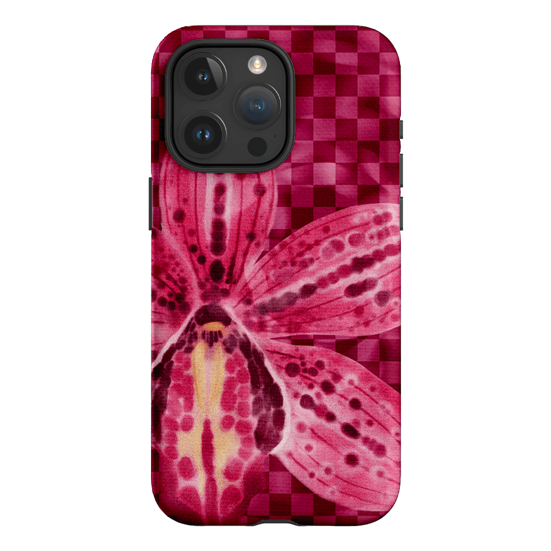 Check Orchid Printed Phone Cases iPhone 15 Pro Max / Armoured by Sally Hungerford - The Dairy