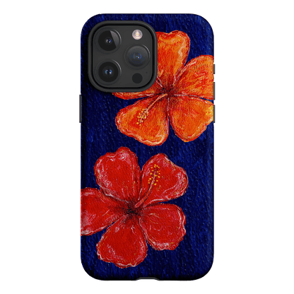 Hibiscus Flower Deep Blue Printed Phone Cases iPhone 15 Pro Max / Armoured by BG. Studio - The Dairy