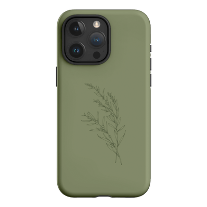 Khaki Wattle Printed Phone Cases iPhone 15 Pro Max / Armoured by Typoflora - The Dairy