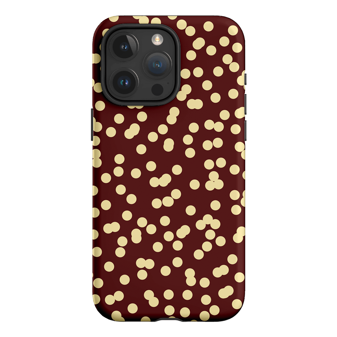 Mini Confetti Burgundy Butter Printed Phone Cases iPhone 15 Pro Max / Armoured by Veronica Tucker - The Dairy