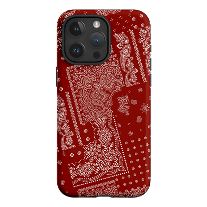Paisley Crimson Printed Phone Cases iPhone 15 Pro Max / Armoured by The Dairy - The Dairy