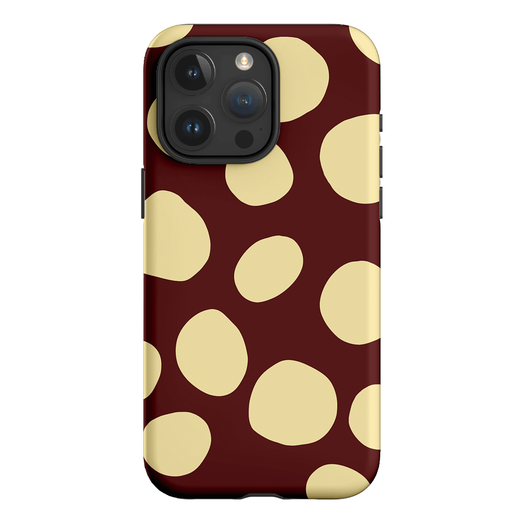 Pebbles Burgundy Butter Printed Phone Cases iPhone 15 Pro Max / Armoured by Veronica Tucker - The Dairy