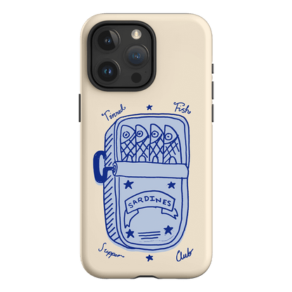 Sardine Social Blue Printed Phone Cases iPhone 15 Pro Max / Armoured by The Dairy - The Dairy