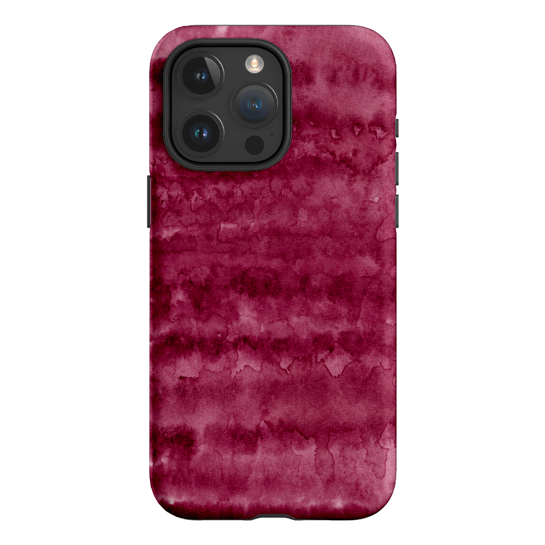 Watercolour Stripes Burgundy Printed Phone Cases iPhone 15 Pro Max / Armoured by The Dairy - The Dairy