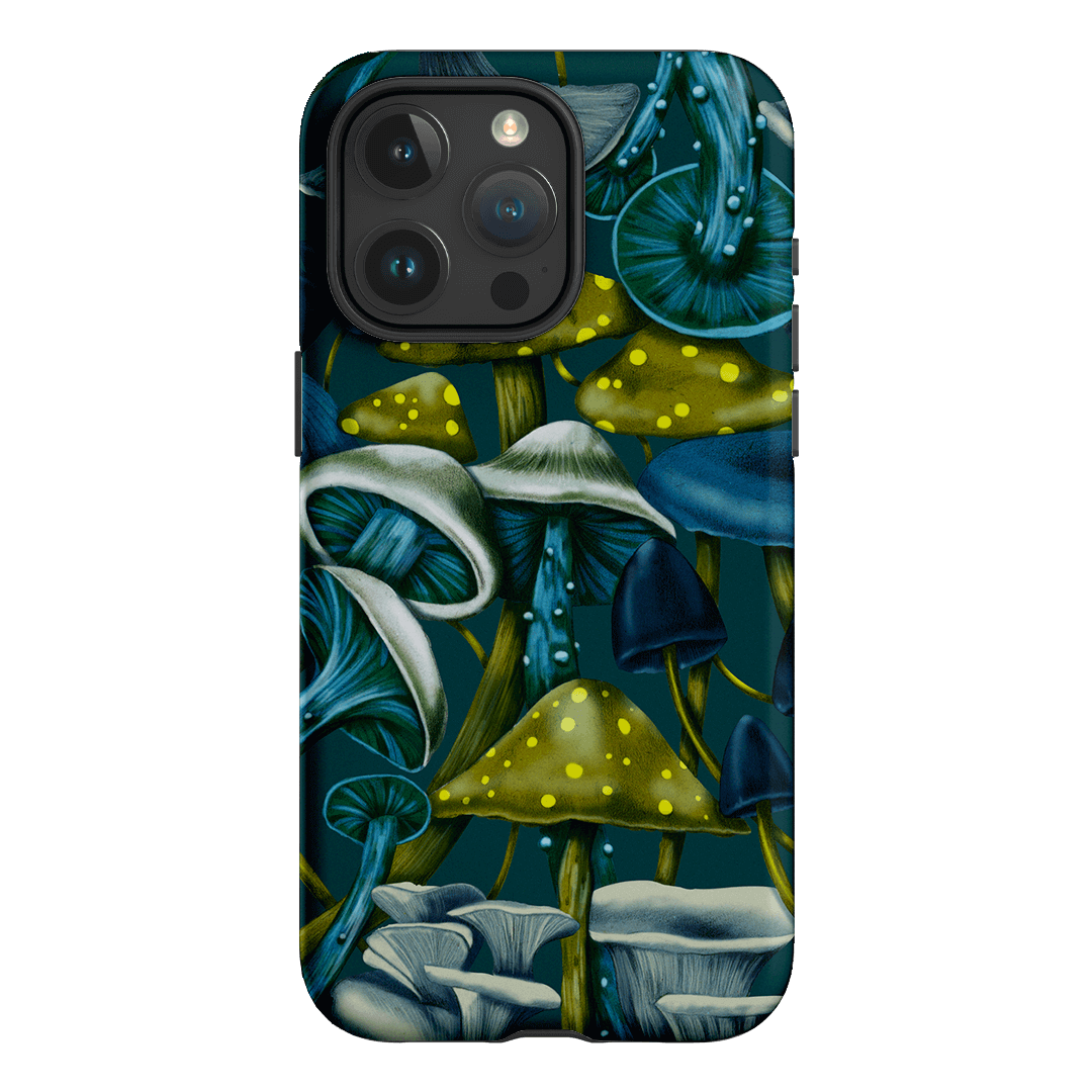 Shrooms Blue Printed Phone Cases iPhone 15 Pro Max / Armoured by Kelly Thompson - The Dairy