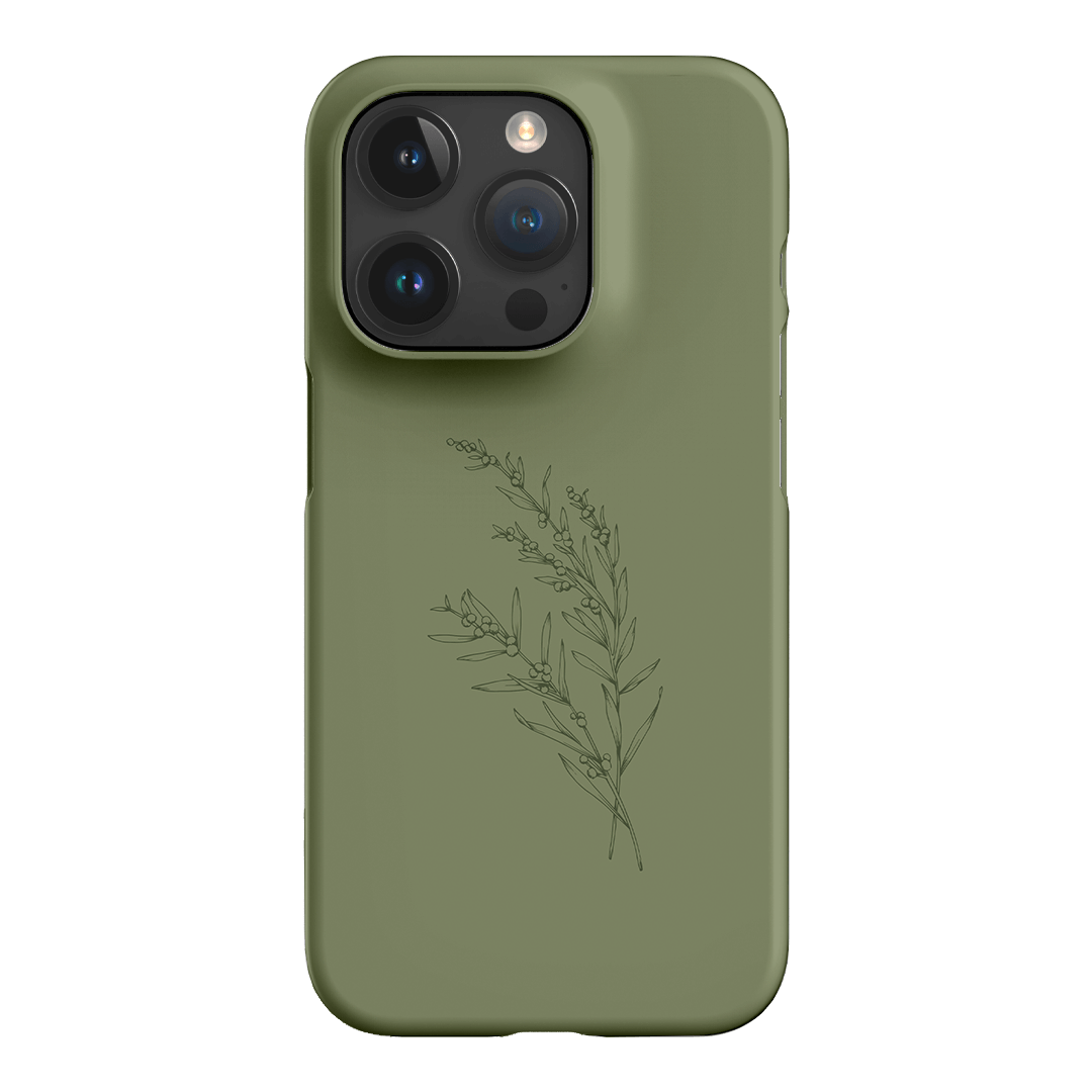 Khaki Wattle Printed Phone Cases iPhone 15 Pro / Snap by Typoflora - The Dairy