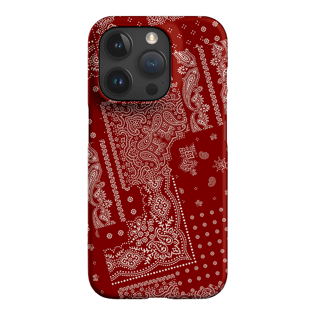 Paisley Crimson Printed Phone Cases iPhone 15 Pro / Snap by The Dairy - The Dairy