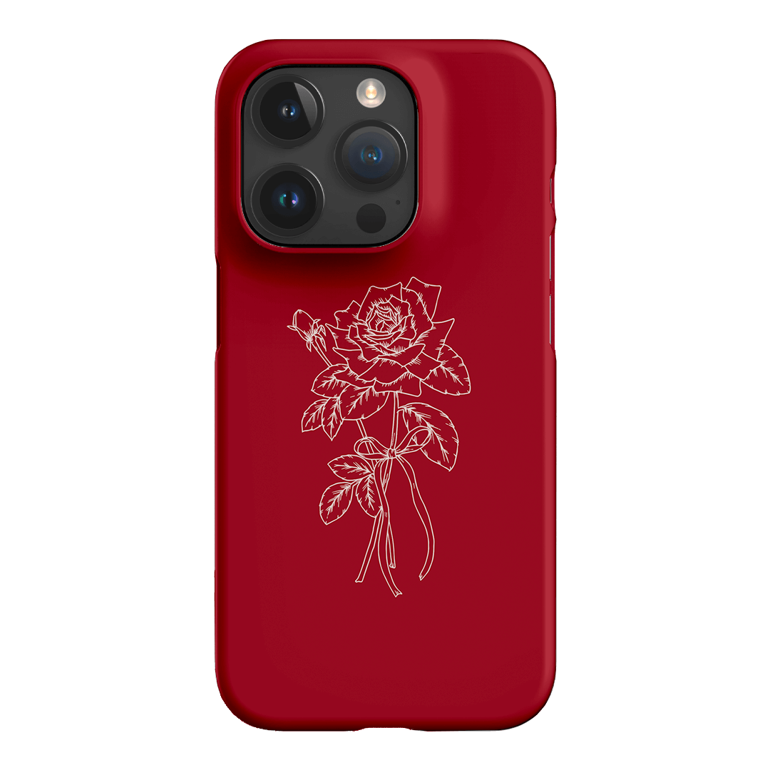 Red Rose Printed Phone Cases iPhone 15 Pro / Snap by Typoflora - The Dairy