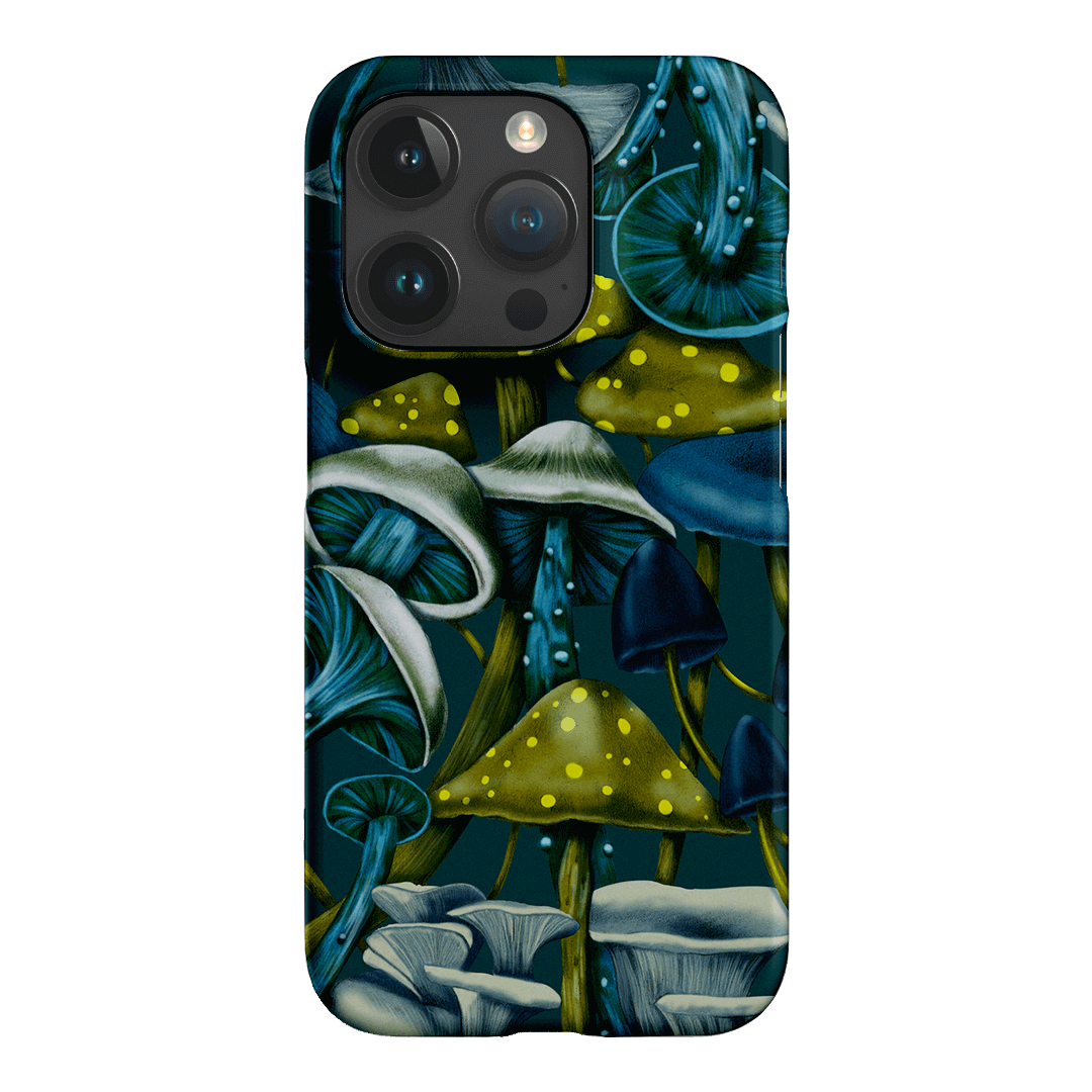 Shrooms Blue Printed Phone Cases iPhone 15 Pro / Snap by Kelly Thompson - The Dairy