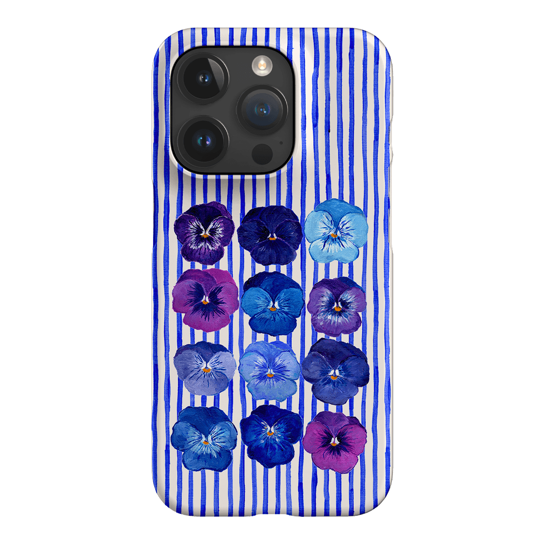 Striped Pansies Printed Phone Cases iPhone 15 Pro / Snap by Kayla Henley - The Dairy