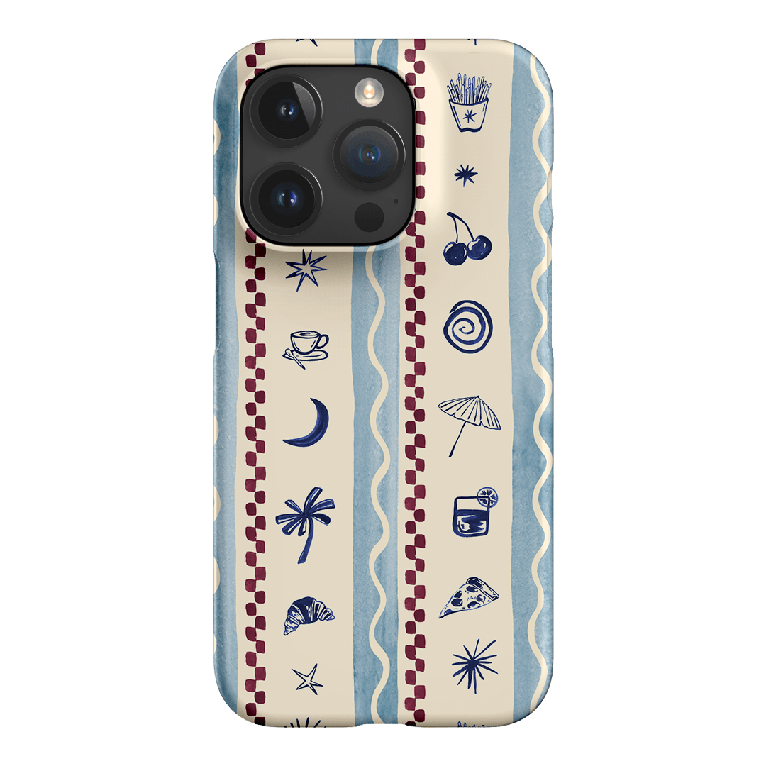 Summer Snacks Blue Printed Phone Cases iPhone 15 Pro / Snap by Charlie Taylor - The Dairy