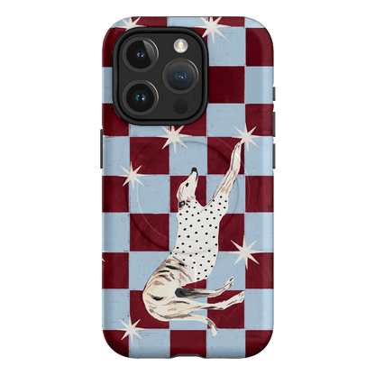 Check Greyhound Blue Printed Phone Cases iPhone 15 Pro / Armoured MagSafe by Lisa Hu - The Dairy