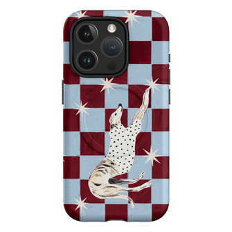 Check Greyhound Blue Printed Phone Cases iPhone 15 Pro / Armoured MagSafe by Lisa Hu - The Dairy
