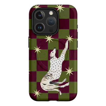 Check Greyhound Green Printed Phone Cases iPhone 15 Pro / Armoured MagSafe by Lisa Hu - The Dairy