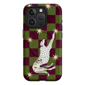 Check Greyhound Green Printed Phone Cases iPhone 15 Pro / Armoured MagSafe by Lisa Hu - The Dairy