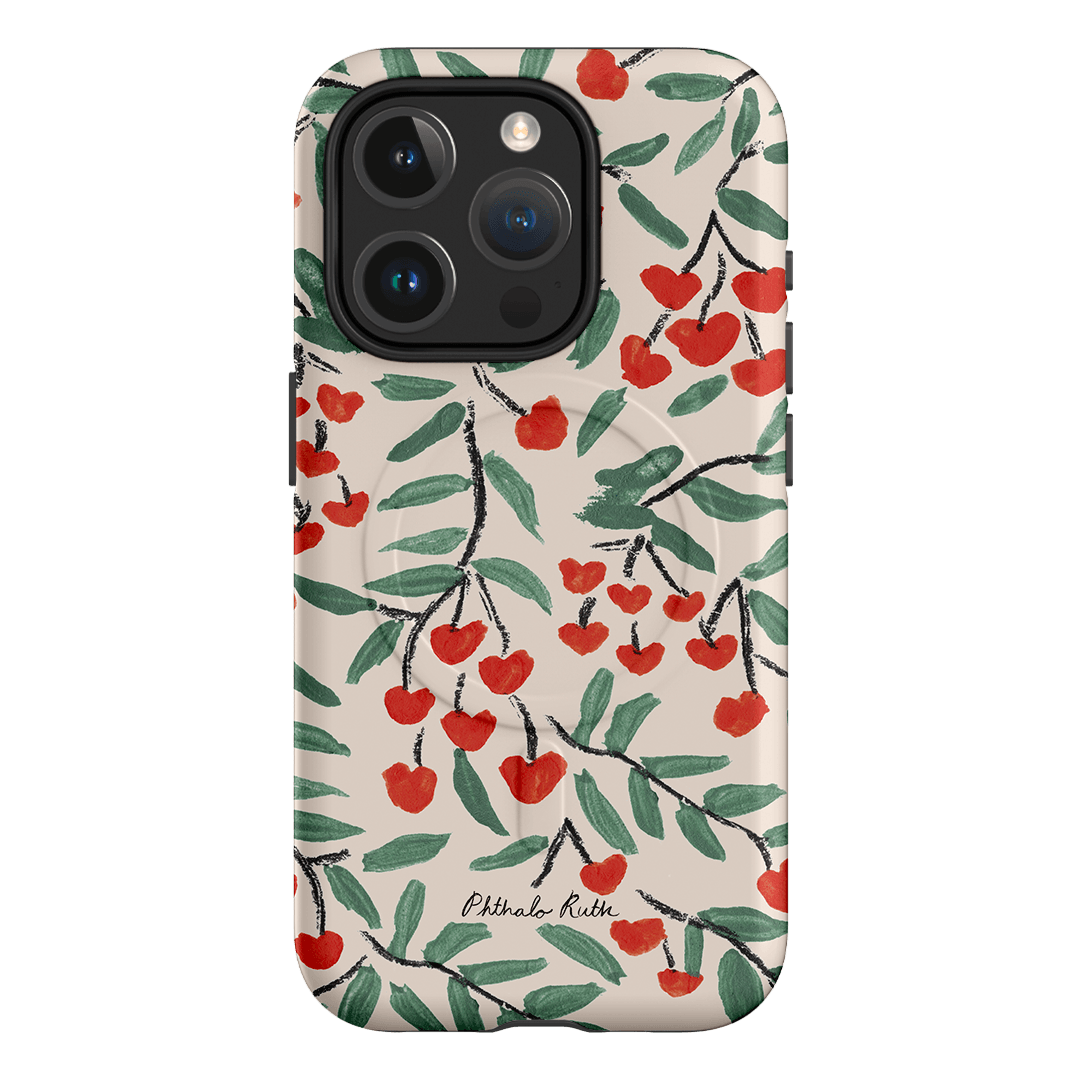 Cherry Love Printed Phone Cases iPhone 15 Pro / Armoured MagSafe by Phthalo Ruth - The Dairy