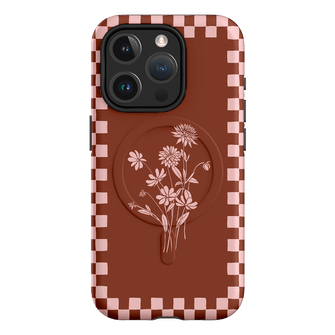 Dahlia Check Printed Phone Cases iPhone 15 Pro / Armoured MagSafe by Typoflora - The Dairy