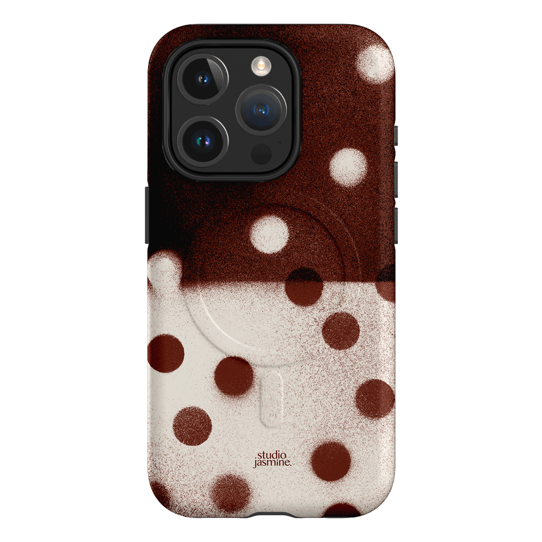 Espresso Polka Dot Printed Phone Cases iPhone 15 Pro / Armoured MagSafe by Jasmine Dowling - The Dairy