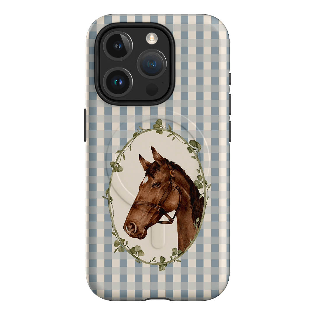 Gingham Horse Printed Phone Cases iPhone 15 Pro / Armoured MagSafe by Kasiags Art - The Dairy