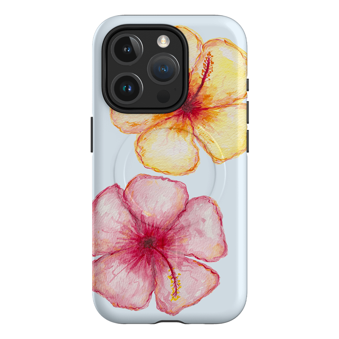 Hibiscus Flower Blue Printed Phone Cases iPhone 15 Pro / Armoured MagSafe by BG. Studio - The Dairy