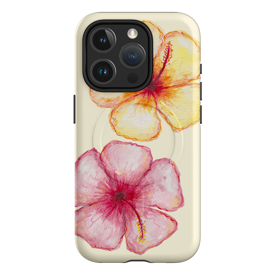 Hibiscus Flower Yellow Printed Phone Cases iPhone 15 Pro / Armoured MagSafe by BG. Studio - The Dairy