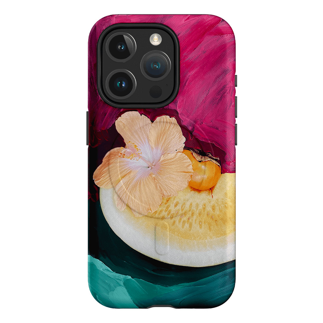 Hibiscus Melon Printed Phone Cases iPhone 15 Pro / Armoured MagSafe by Nicole Nelius - The Dairy