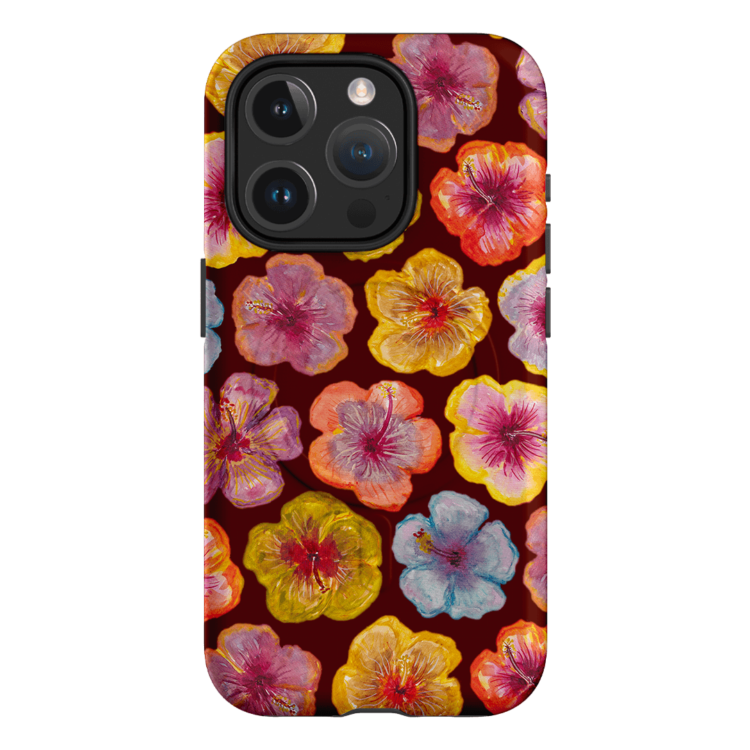 Hibiscus Holiday Rouge Printed Phone Cases iPhone 15 Pro / Armoured MagSafe by BG. Studio - The Dairy