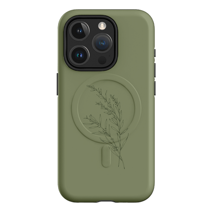 Khaki Wattle Printed Phone Cases iPhone 15 Pro / Armoured MagSafe by Typoflora - The Dairy