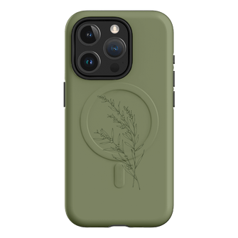 Khaki Wattle Printed Phone Cases iPhone 15 Pro / Armoured MagSafe by Typoflora - The Dairy
