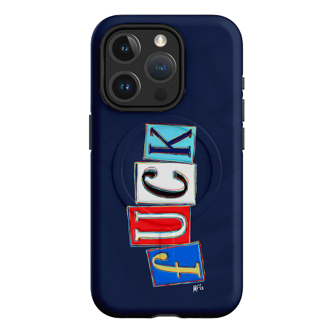 Lil Fcks Blue Printed Phone Cases iPhone 15 Pro / Armoured MagSafe by Margarbs Art - The Dairy