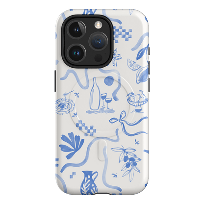 Mediterranean Wave Printed Phone Cases iPhone 15 Pro / Armoured MagSafe by Charlie Taylor - The Dairy