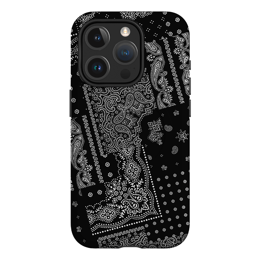 Paisley Noir Printed Phone Cases iPhone 15 Pro / Armoured MagSafe by The Dairy - The Dairy