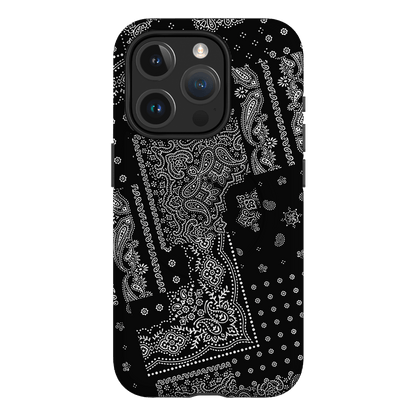 Paisley Noir Printed Phone Cases iPhone 15 Pro / Armoured MagSafe by The Dairy - The Dairy