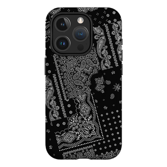 Paisley Noir Printed Phone Cases iPhone 15 Pro / Armoured MagSafe by The Dairy - The Dairy