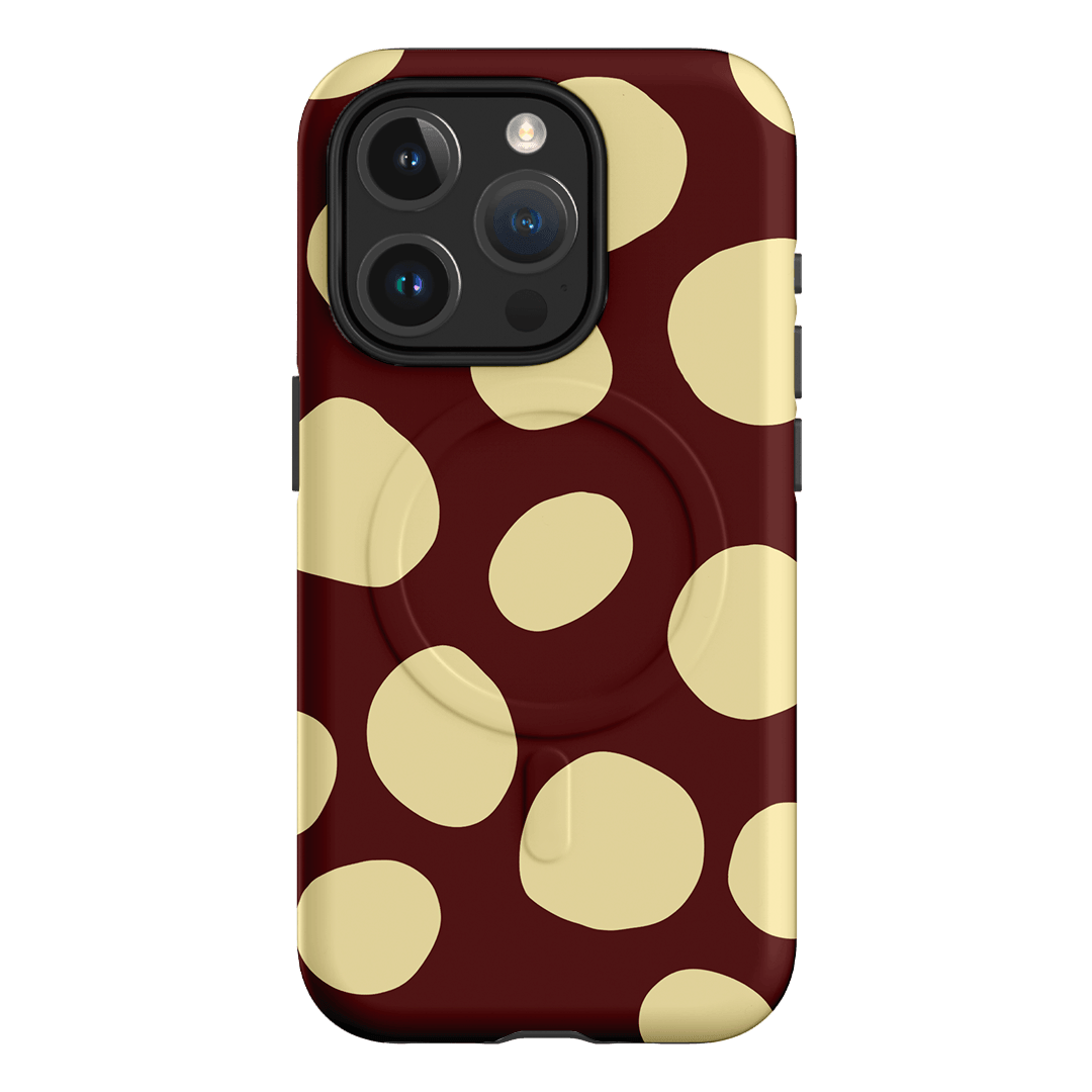 Pebbles Burgundy Butter Printed Phone Cases iPhone 15 Pro / Armoured MagSafe by Veronica Tucker - The Dairy