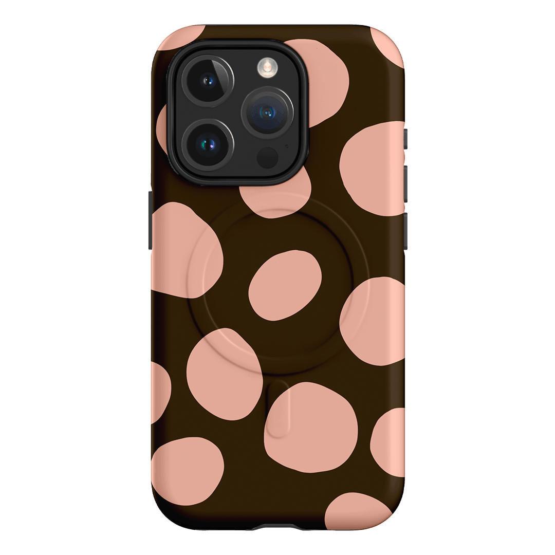 Pebbles Chocolate Pink Printed Phone Cases iPhone 15 Pro / Armoured MagSafe by Veronica Tucker - The Dairy