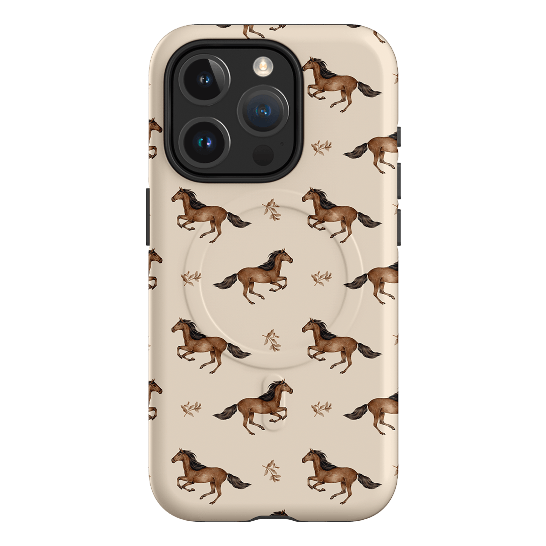 Running Horse Printed Phone Cases iPhone 15 Pro / Armoured MagSafe by Kasiags Art - The Dairy