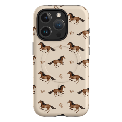 Running Horse Printed Phone Cases iPhone 15 Pro / Armoured MagSafe by Kasiags Art - The Dairy