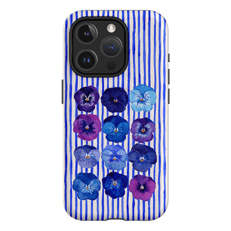 Striped Pansies Printed Phone Cases iPhone 15 Pro / Armoured MagSafe by Kayla Henley - The Dairy
