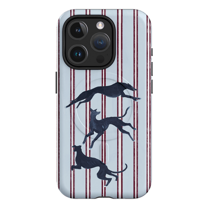 Stripey Hounds Printed Phone Cases iPhone 15 Pro / Armoured MagSafe by Lisa Hu - The Dairy