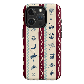 Summer Snacks Burgundy Printed Phone Cases iPhone 15 Pro / Armoured MagSafe by Charlie Taylor - The Dairy