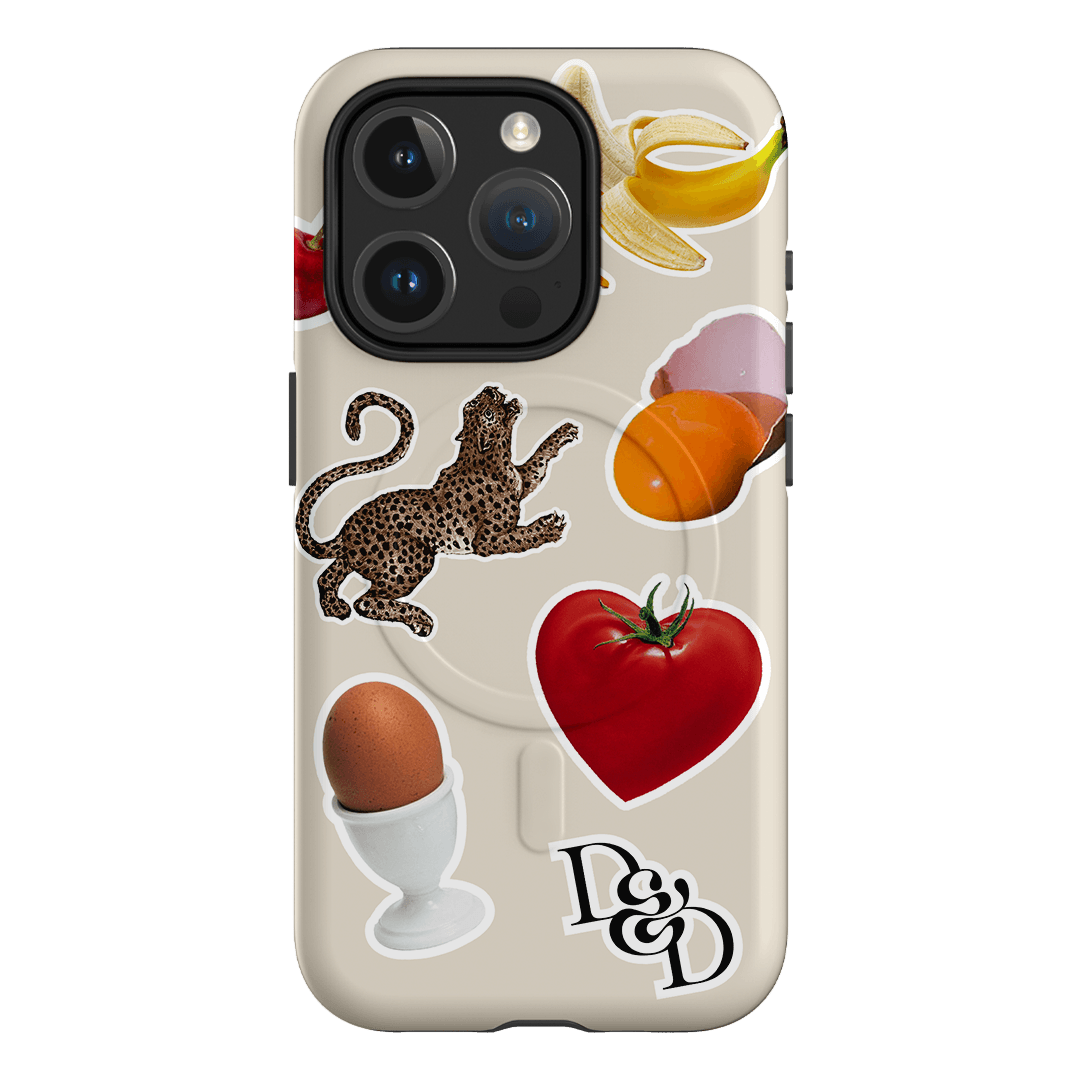 Sunday Stickers Cream Printed Phone Cases iPhone 15 Pro / Armoured MagSafe by Desmond & Dempsey - The Dairy
