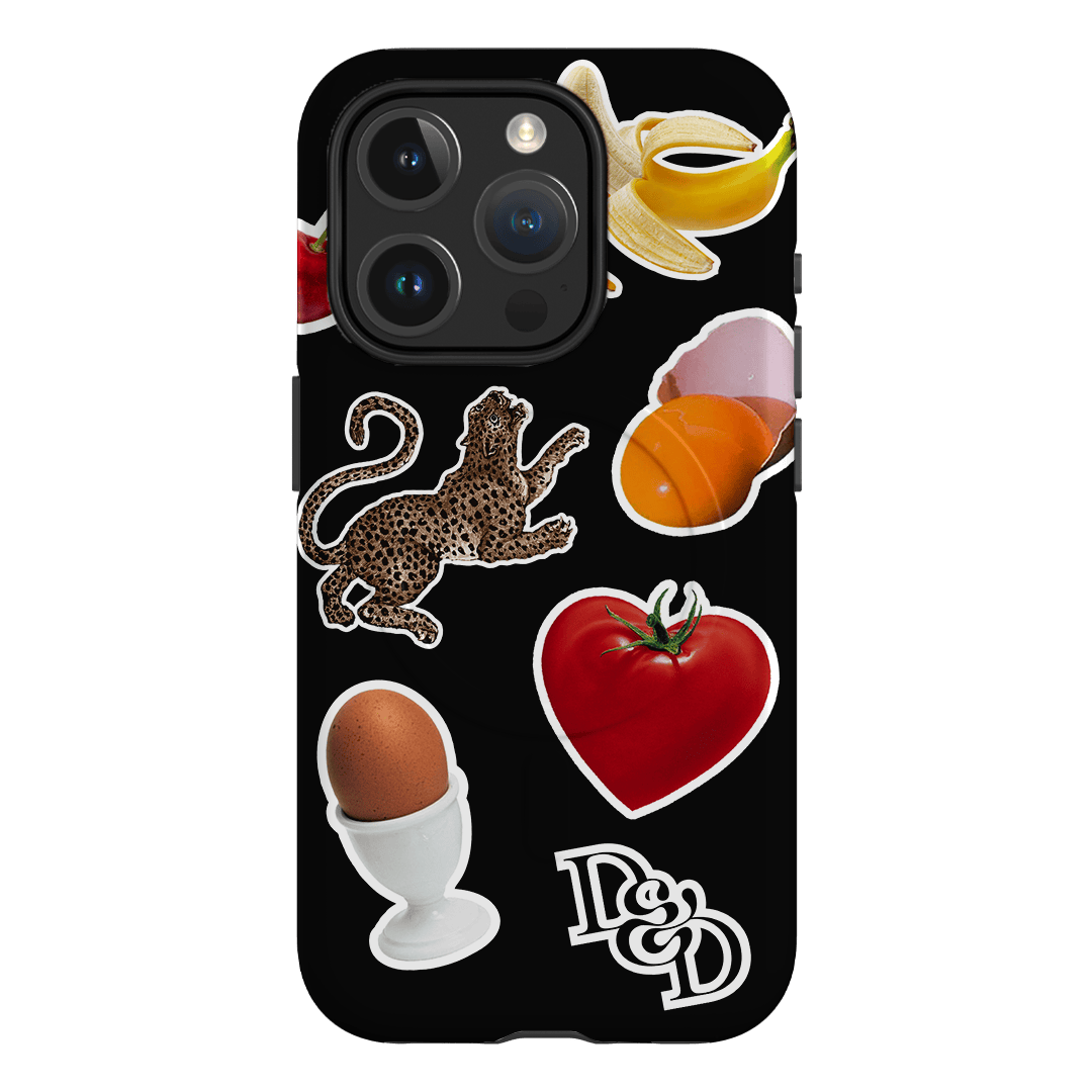 Sunday Stickers Black Printed Phone Cases iPhone 15 Pro / Armoured MagSafe by Desmond & Dempsey - The Dairy