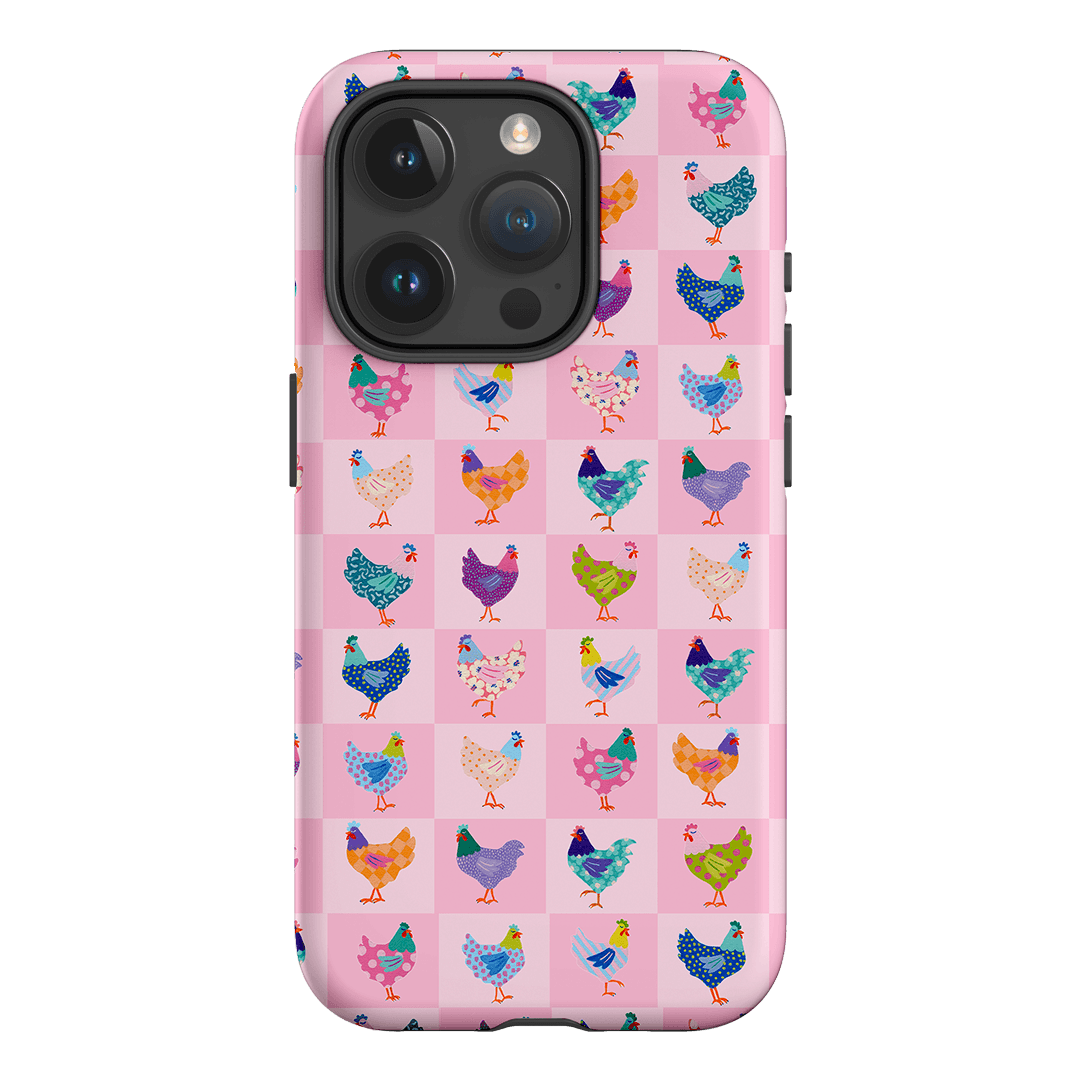 Checkered Chickens Printed Phone Cases iPhone 15 Pro / Armoured by Kayla Henley - The Dairy
