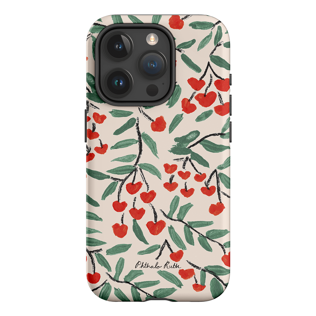 Cherry Love Printed Phone Cases iPhone 15 Pro / Armoured by Phthalo Ruth - The Dairy