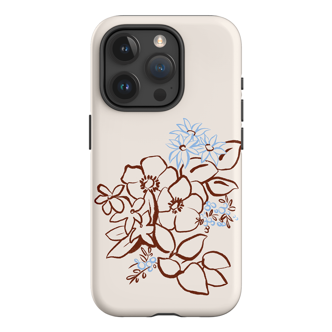 Cream Posy Printed Phone Cases iPhone 15 Pro / Armoured by Typoflora - The Dairy